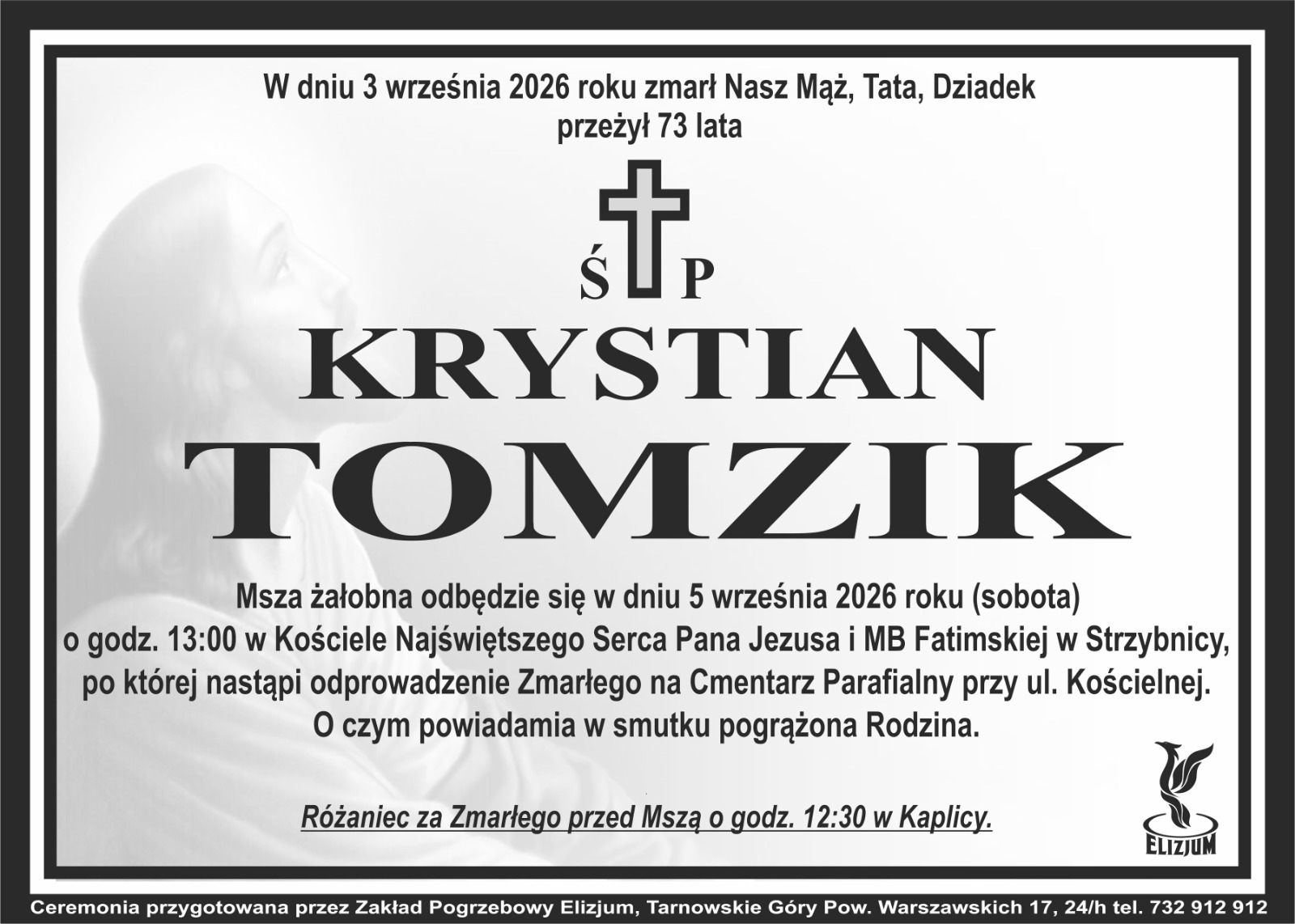 Nekrolog ŚP. Krystian Tomzik